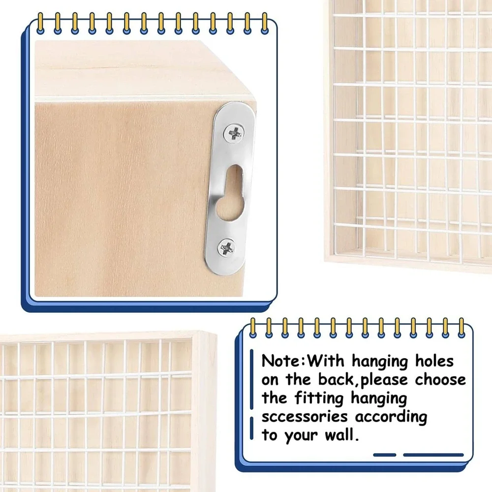 Wooden 49 Slot Wall Mount Paint Bottle Organizer Rack Craft Storage Shelf